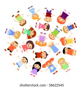 Cartoon smiling children