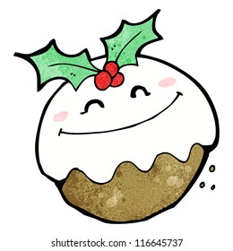 caricatura sonriente navidad pudding