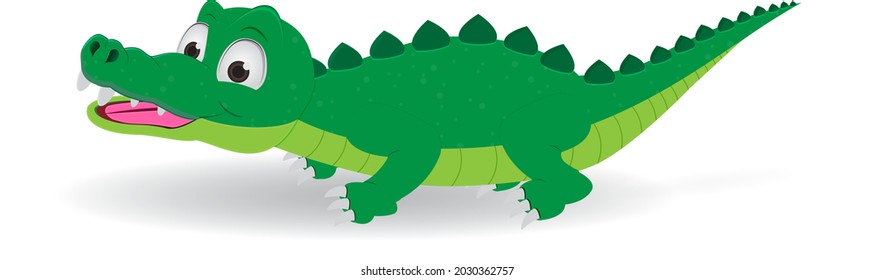 cartoon smiling crocodile on a white background
