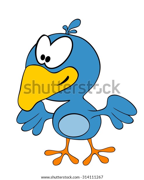 Cartoon Smiling Crow Isolated On White Stock Vector (Royalty Free ...