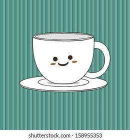 Cartoon Smiling a cup of coffee