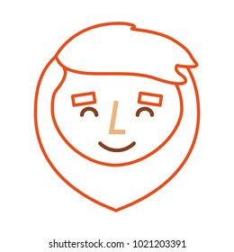 cartoon smiling face man beard character close eyes