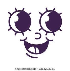 Ilustración del vector de caras sonrientes de caricatura