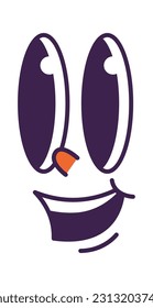 Cartoon Smiling Face Vector Illustration