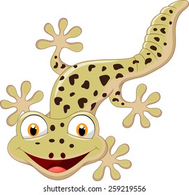 Cartoon smiling gecko 