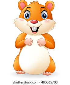 Cartoon smiling hamster 