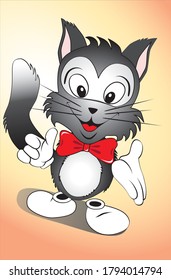 cartoon and smiling happy cat