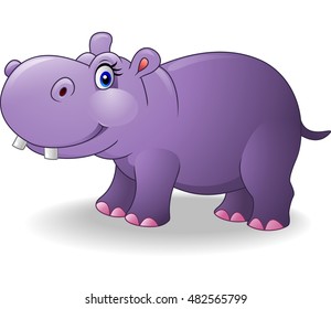 Cartoon smiling hippo