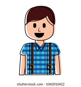 cartoon smiling man portrait character