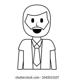 cartoon smiling man portrait character