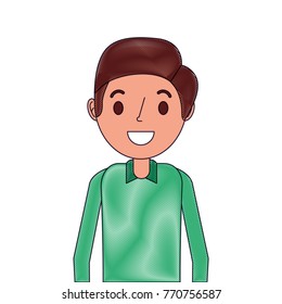 cartoon smiling man young character portrait