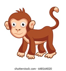 Cartoon smiling monkey character on four legs