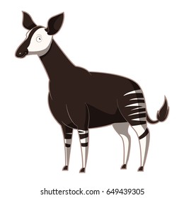 Cartoon smiling Okapi