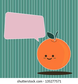 Cartoon Smiling orange and bubble