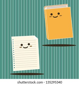Cartoon Smiling paper and book
