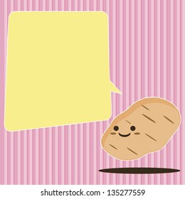 Cartoon Smiling potato and bubble