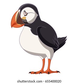 Cartoon smiling Puffin