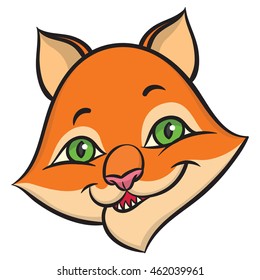 cartoon smiling red cat - vector graphics illustration