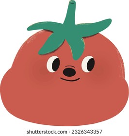 Cartoon Smiling Red Tomato Fruit