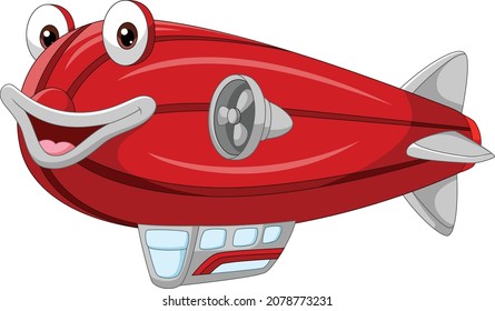 Cartoon smiling red zeppelin mascot