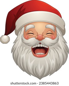 Cartoon smiling santa claus head