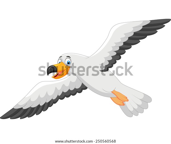 Cartoon Smiling Seagull Stock Vector (royalty Free) 250560568