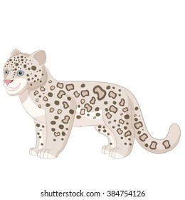 Cartoon smiling  Snow Leopard