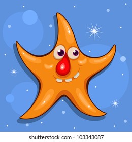 Cartoon smiling star