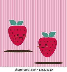 Cartoon Smiling strawberry