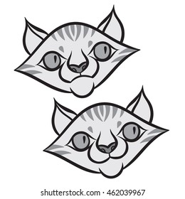 cartoon smiling tabby cat - vector graphics illustration