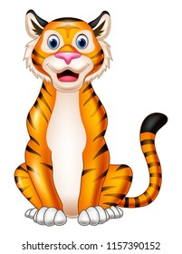 Cartoon smiling tiger