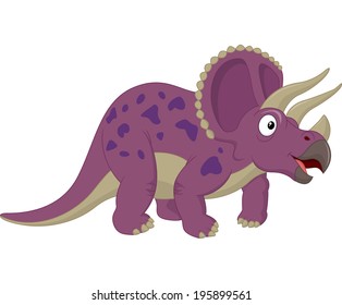 Cartoon smiling triceratops