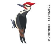 Cartoon smiling woodpecker