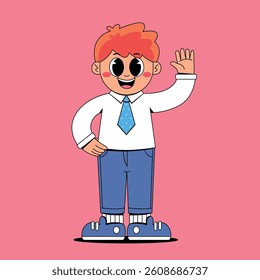 Cartoon Smilling Businessman mascot illustration