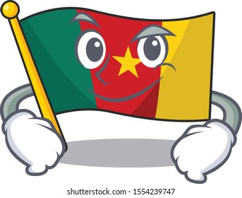 cartoon smirking smiling flag cameroon on character