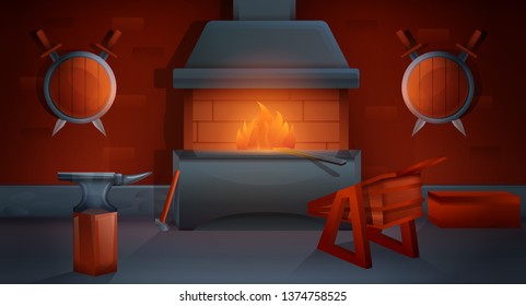 cartoon smithy, vector illustration