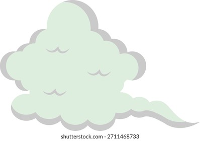 Cartoon Smoke Cloud Element. Isolated Vector Illustration.
