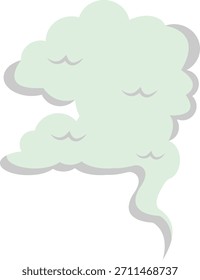 Cartoon Smoke Cloud Element. Isolierte Vektorgrafik.