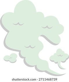 Cartoon Smoke Cloud Element. Isolated Vector Illustration.