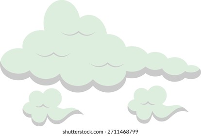 Dibujos animados de Smoke Cloud Element. Ilustración vectorial aislada.