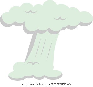 Cartoon Smoke Cloud Element. Isolated Vector Illustration.