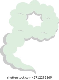 Dibujos animados de Smoke Cloud Element. Ilustración vectorial aislada.