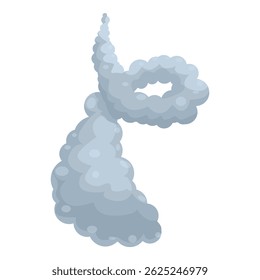 Cartoon smoke cloud floating in the air, steam explosion effect