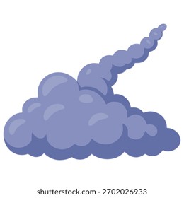 Nube de humo de dibujos animados que forma un diseño de Plantilla de Ilustración vectorial de color plano de rastro