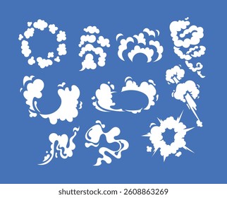 Cartoon smoke clouds effects vector