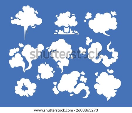 Cartoon smoke clouds effects vector