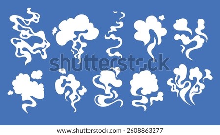 Cartoon smoke clouds effects vector