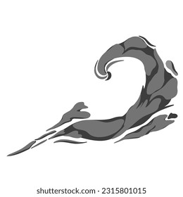 Cartoon smoke clouds isolated on white background