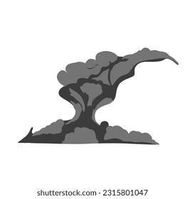 Cartoon smoke clouds isolated on white background