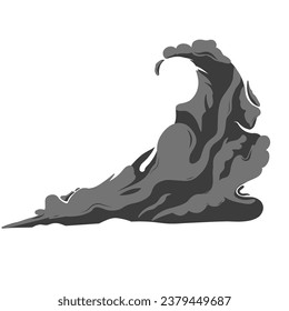 Cartoon smoke clouds isolated on white background